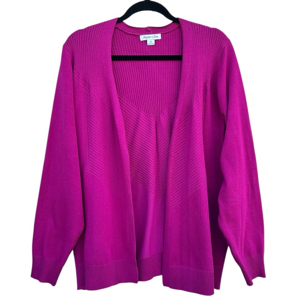 Allison + Zoe bright pink cardigan 1X
